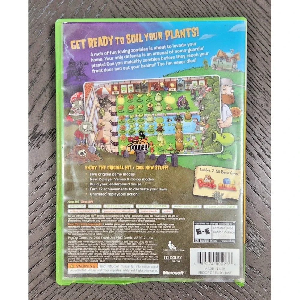 Xbox 360 Plants vs Zombies‎